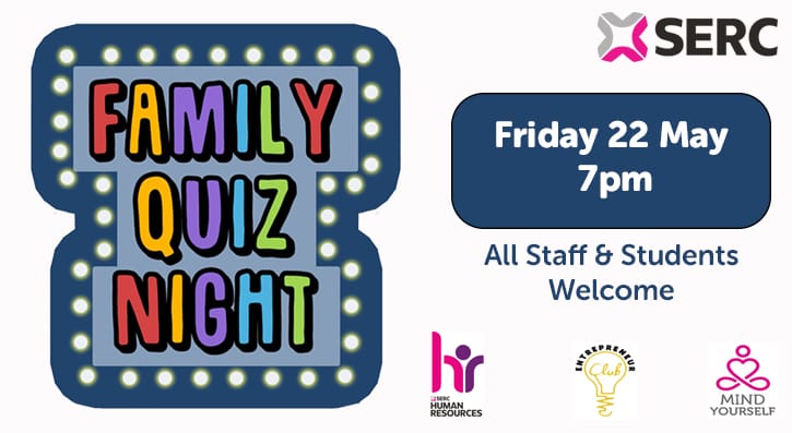 The next Family Quiz night will be held on Friday the 22nd of May at 7pm. 